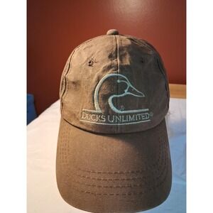 Ducks Unlimited Drake Mallard brown hat embroidered front strapback